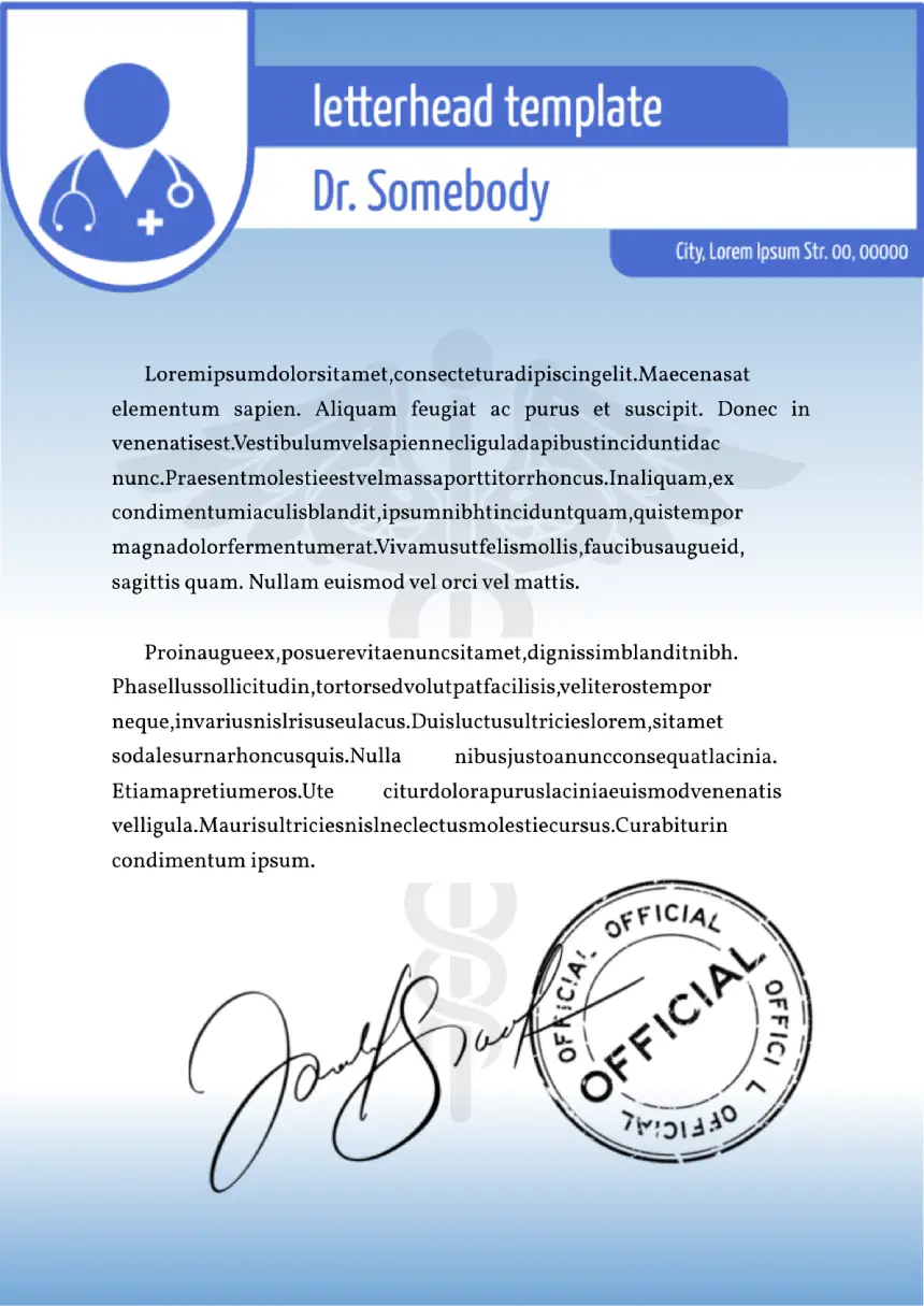 Doctor Letterhead Template for Google Docs