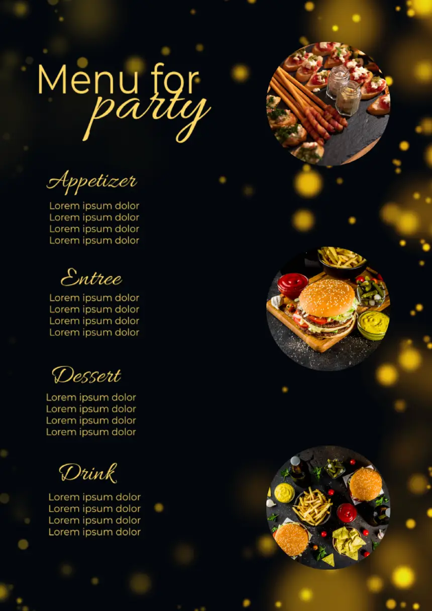 Menu Party Template for Google Docs