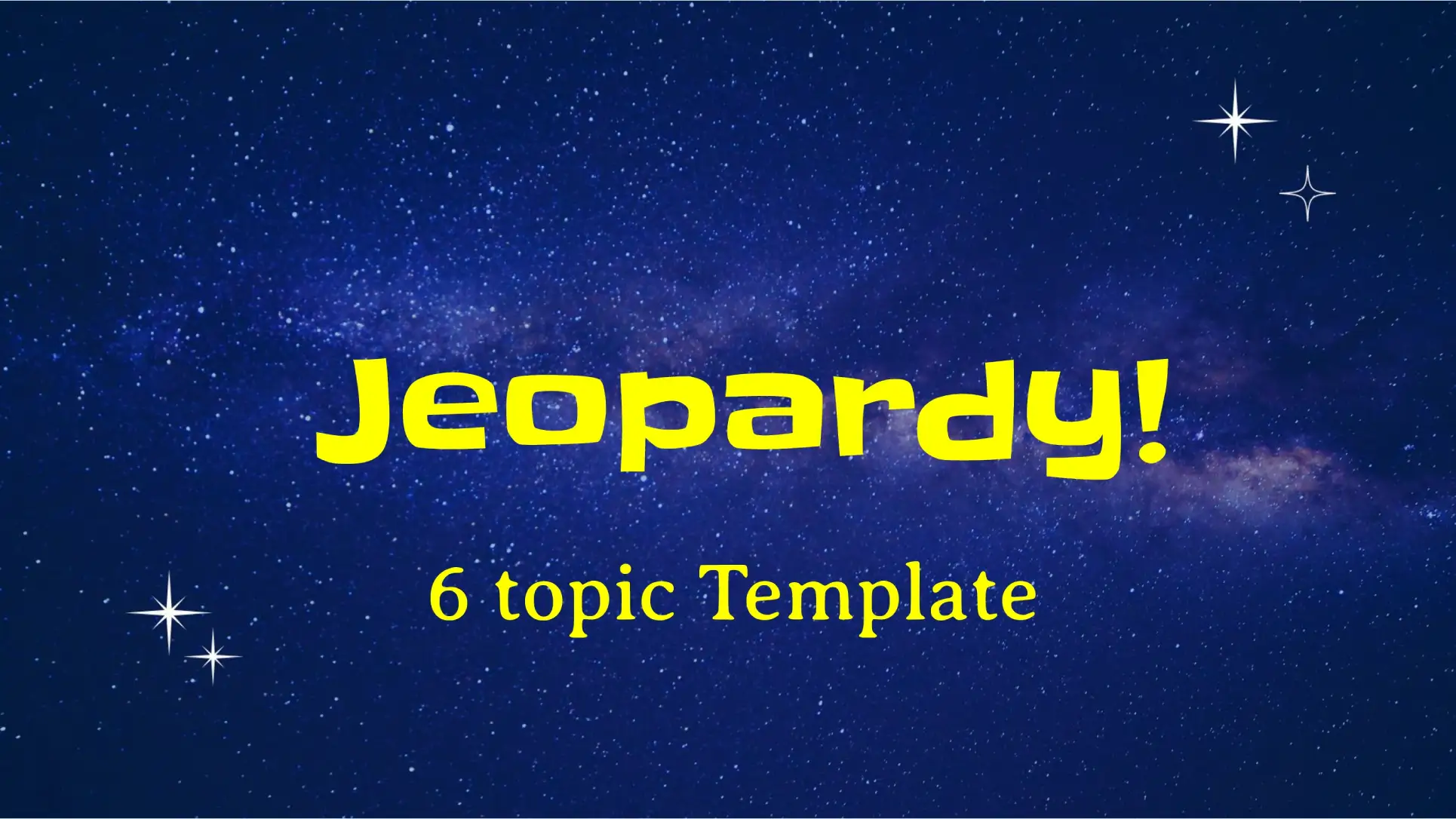 Jeopardy Topic - 6 Template for Google Slides