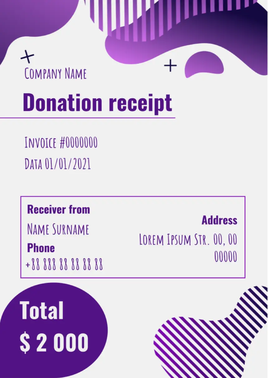 Donation Receipt Template for Google Docs