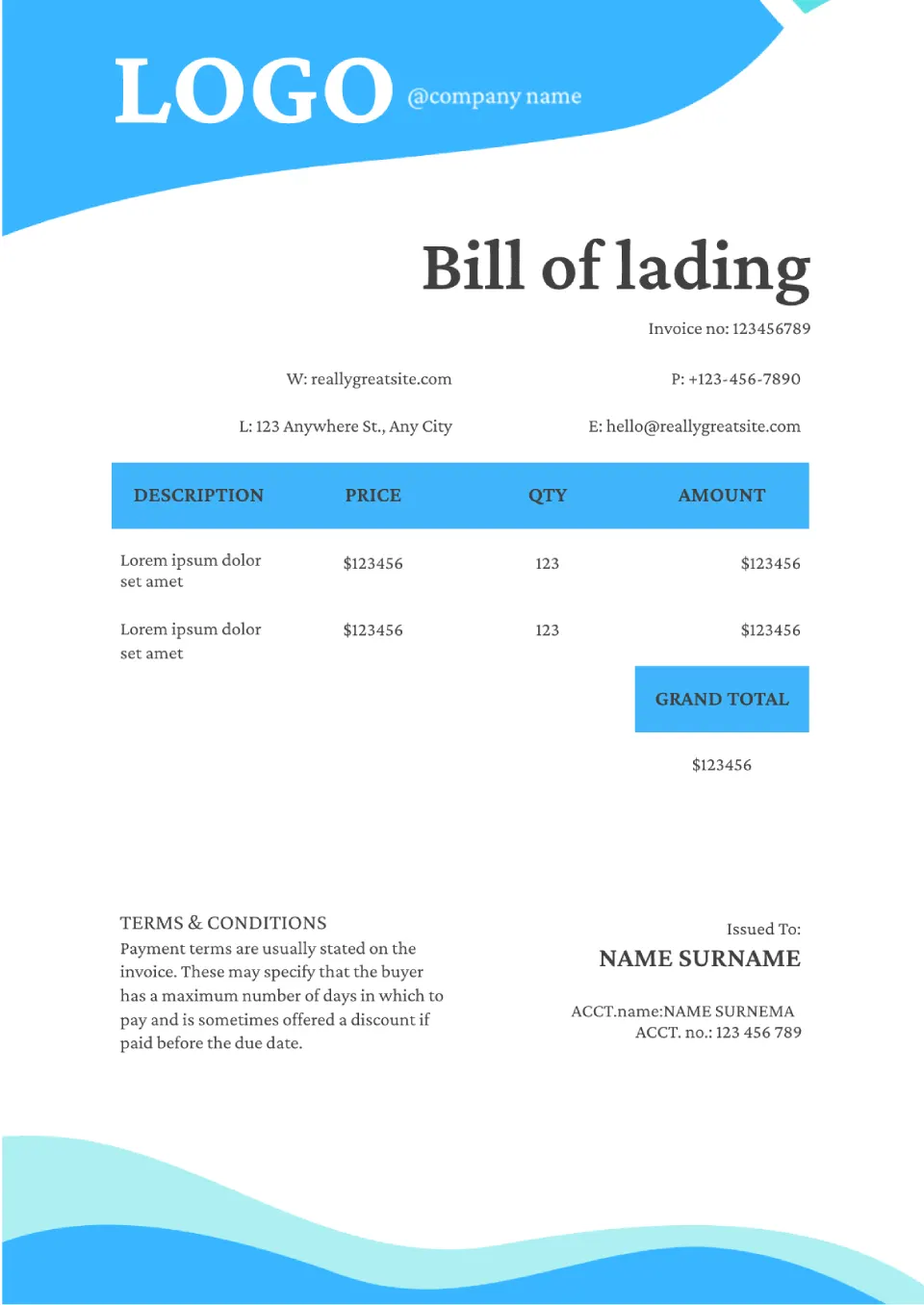 Bill of lading