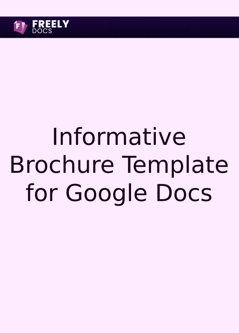 Informative Brochure Template For Google Docs