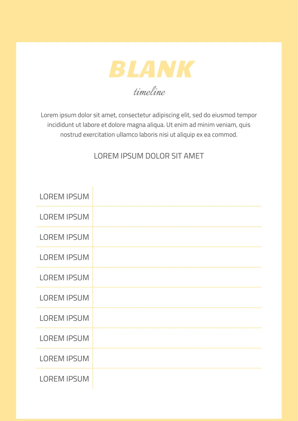 Blank Timeline Template