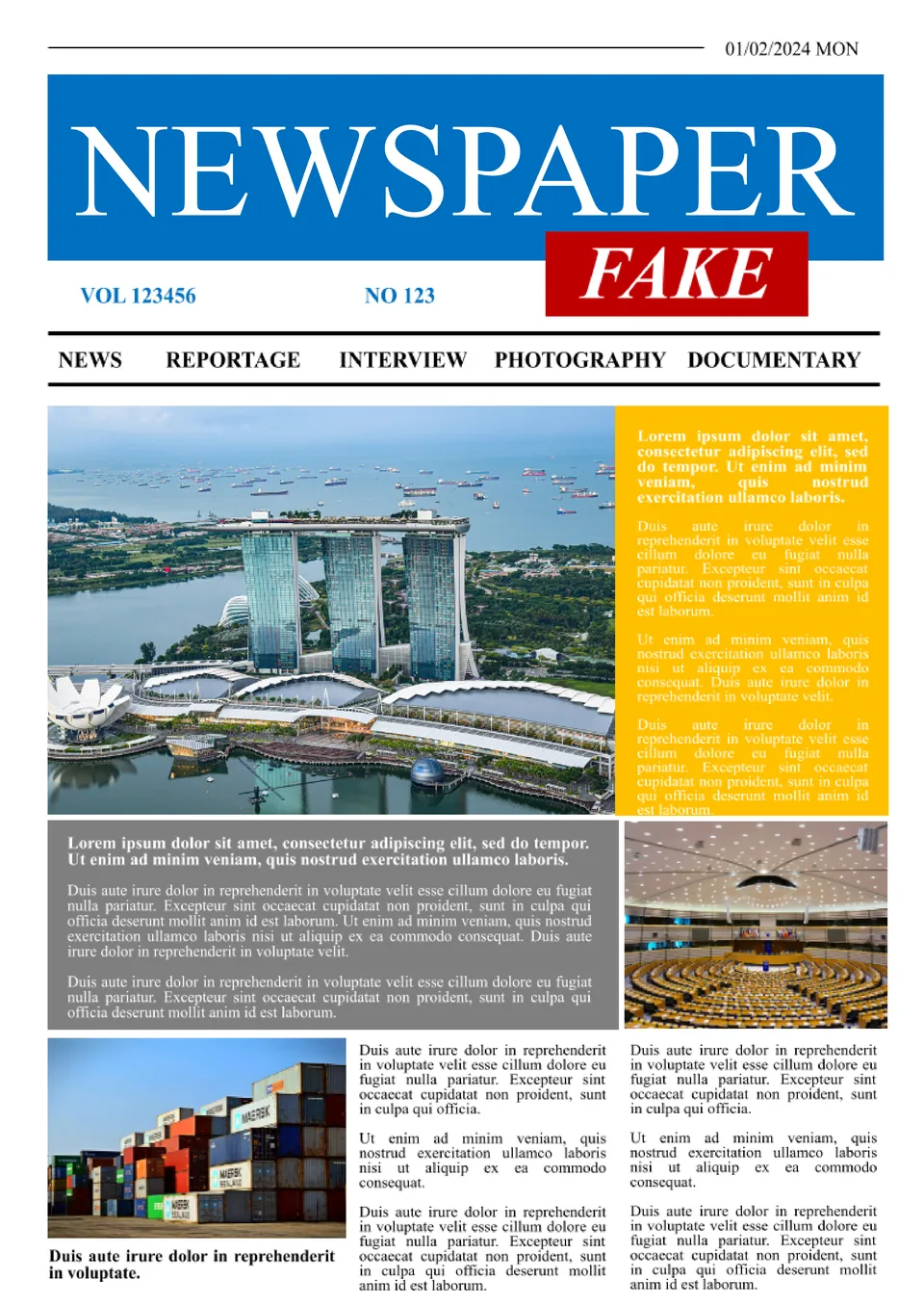 Fake Newspaper Template