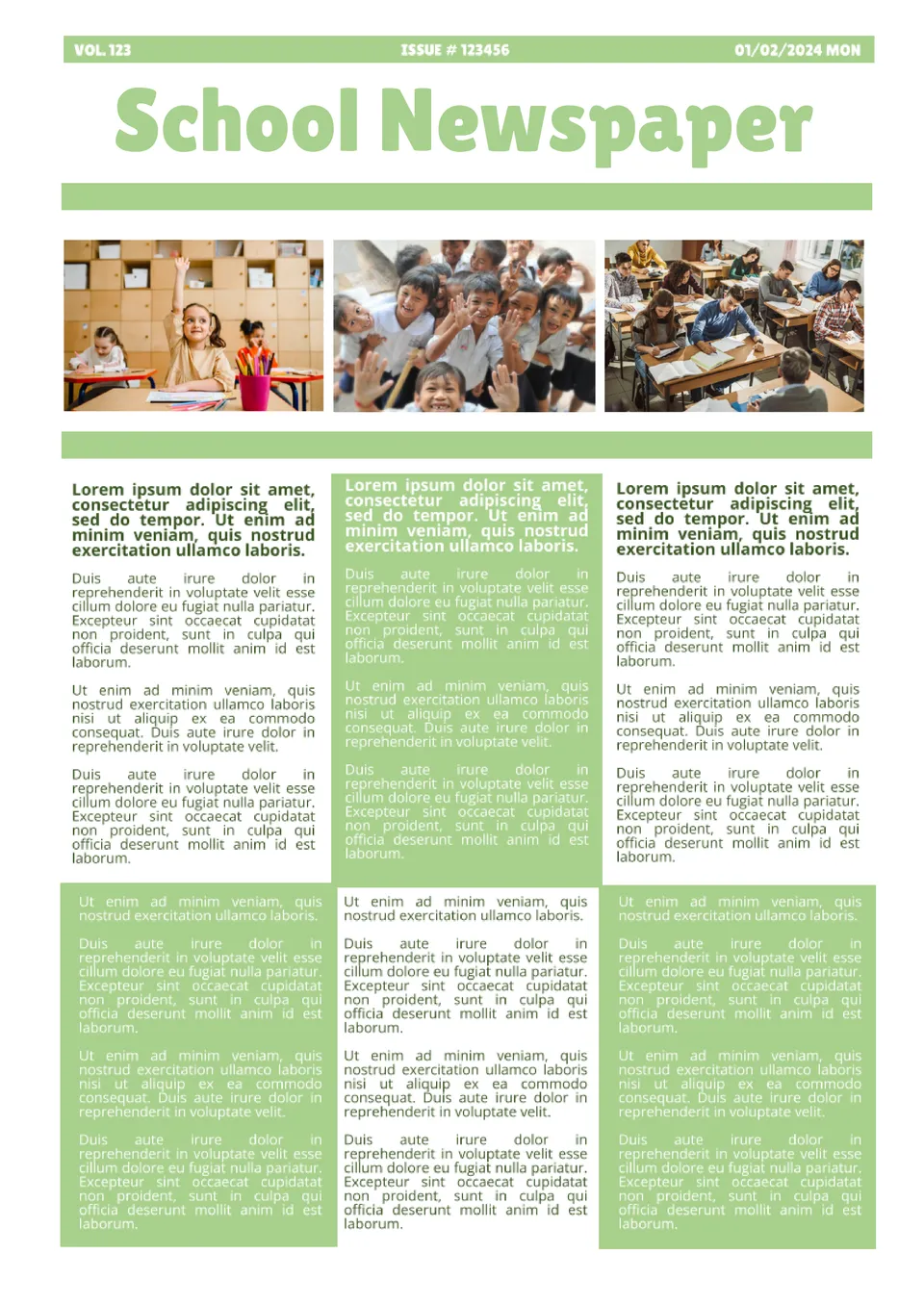 School Newspaper Template