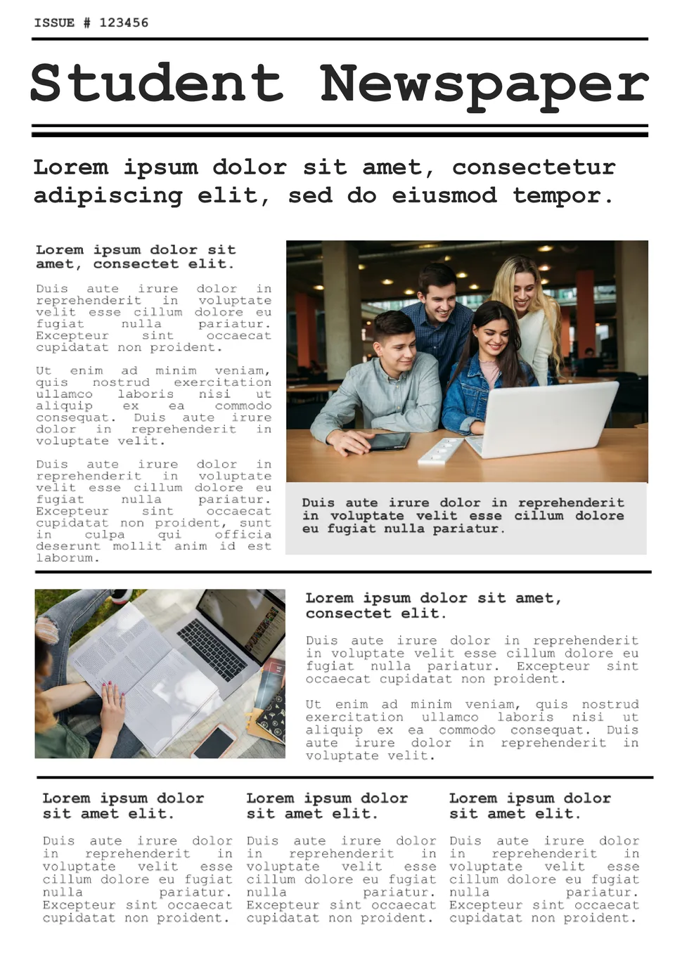 Student Newspaper Template