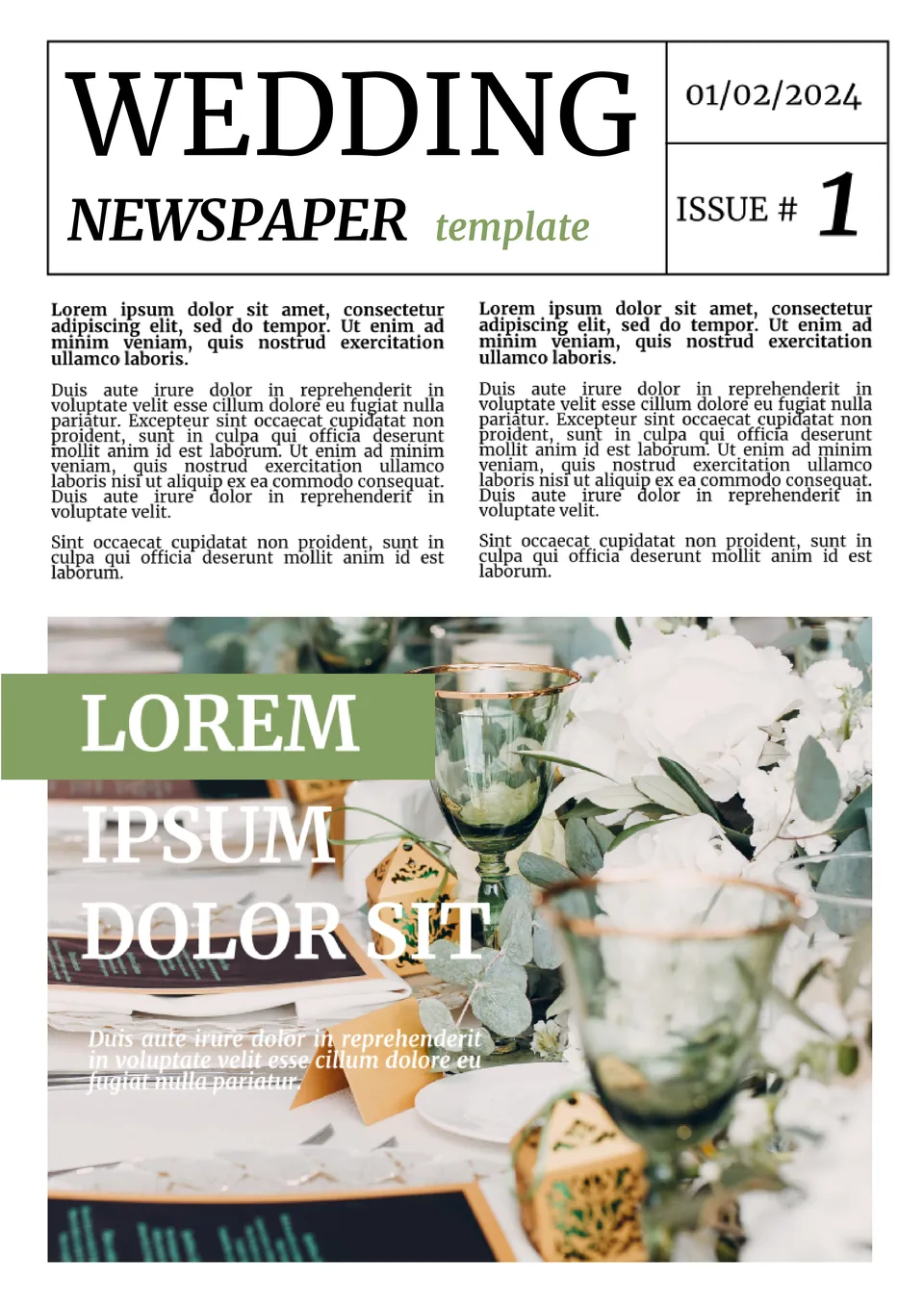 Wedding Newspaper Template