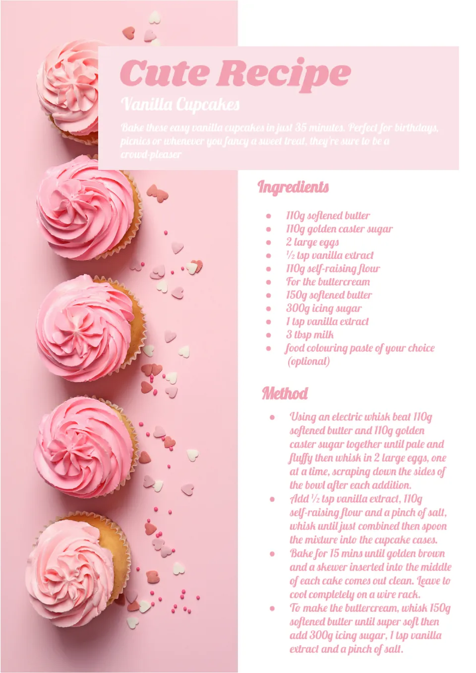 Cute Recipe Template