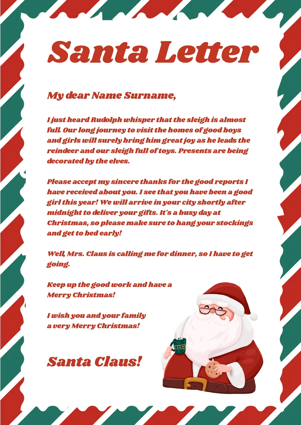 Santa Letter Template