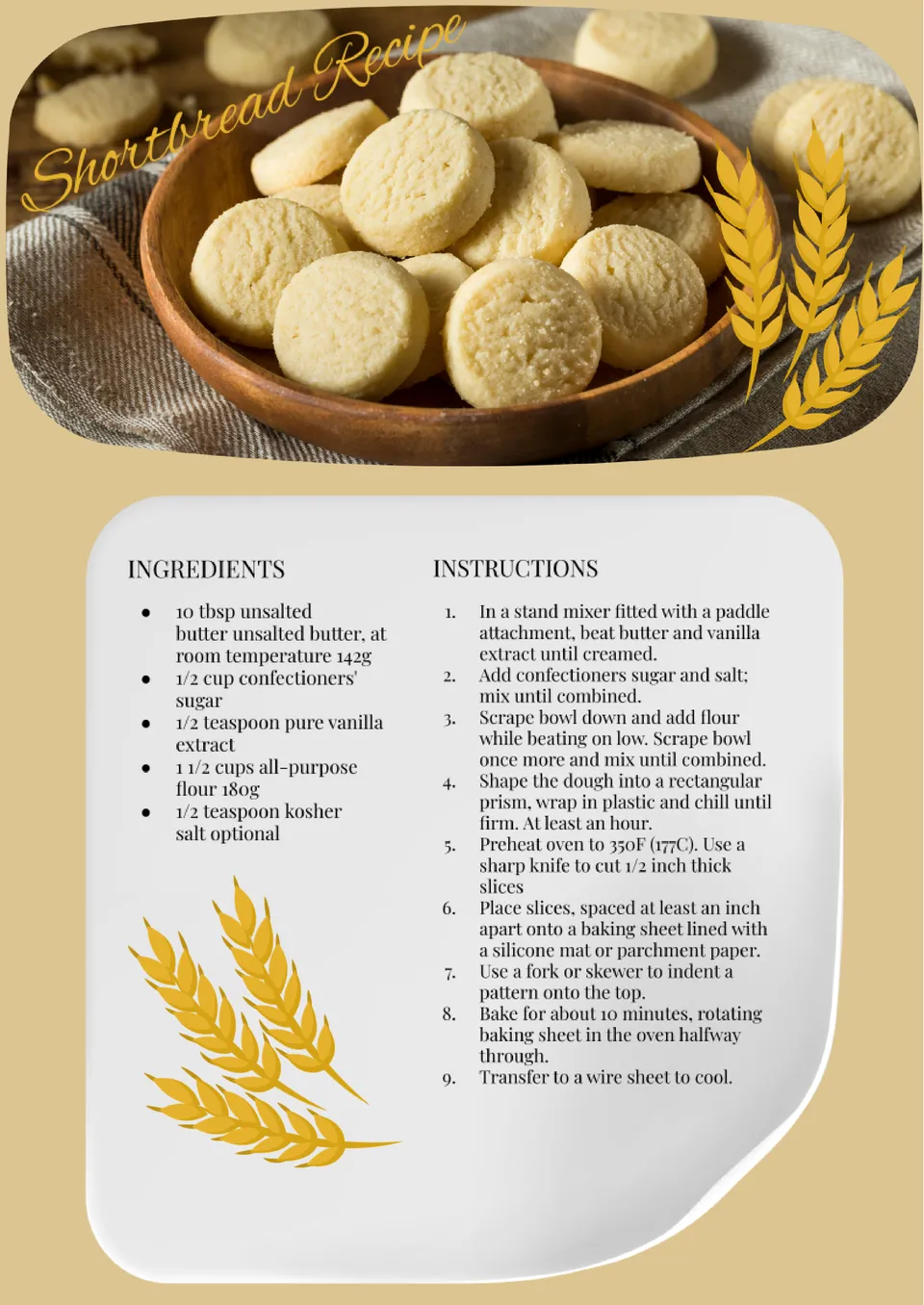 Bakery Recipe Template