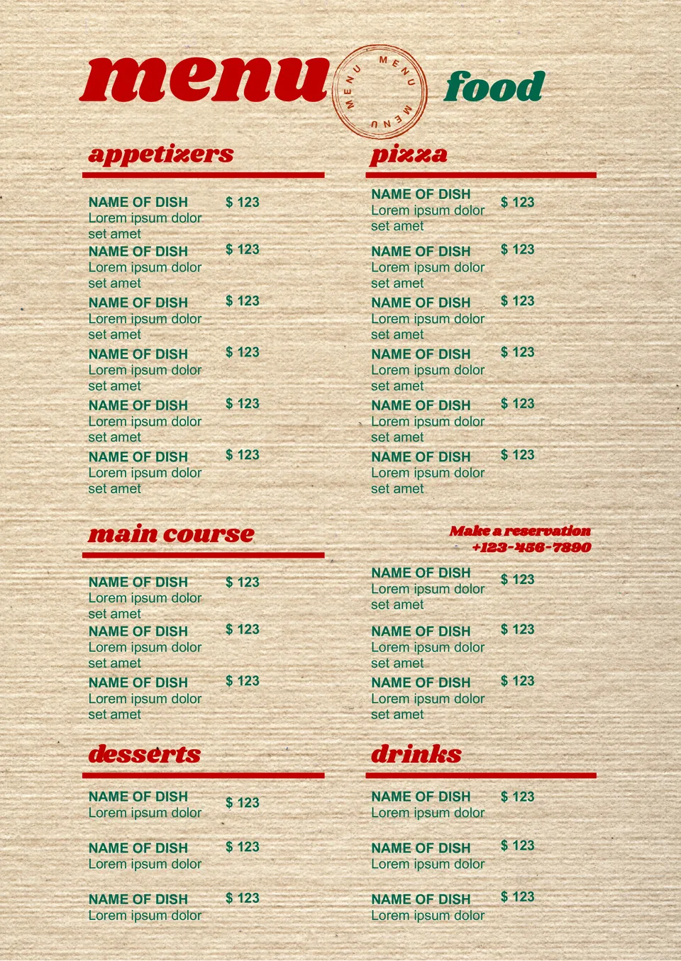 Food Menu Template