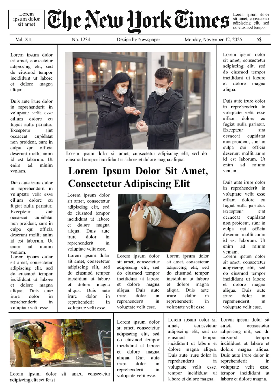 New York Times Newspaper Template