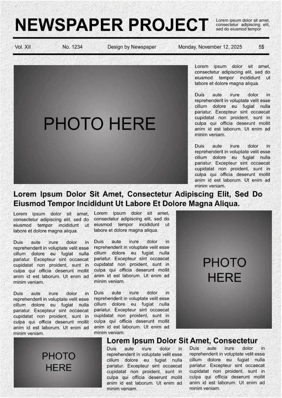 Newspaper Project Template