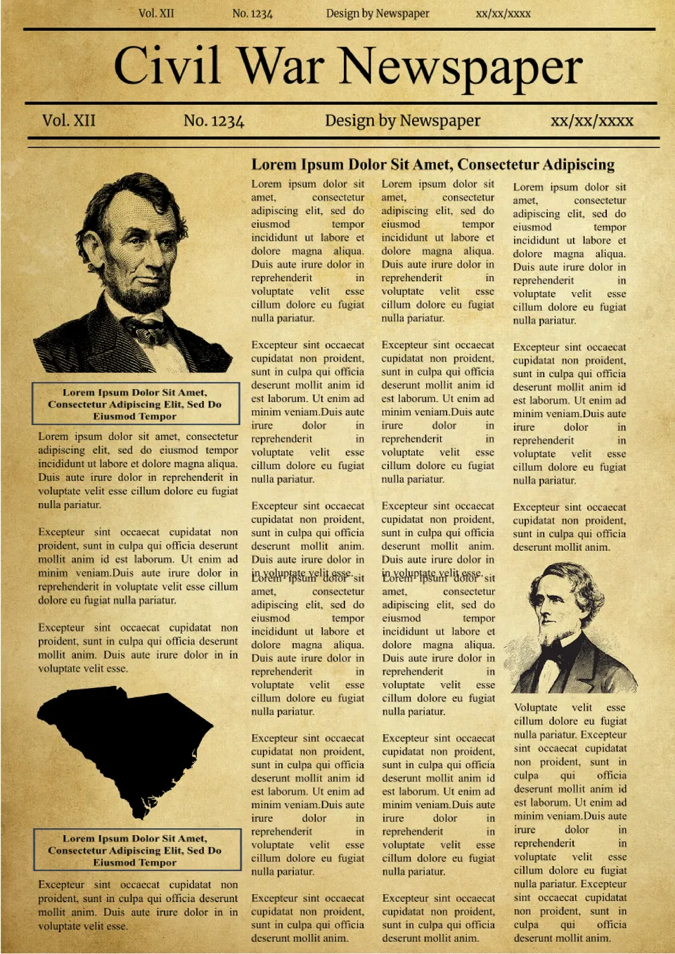 Civil War Newspaper Template