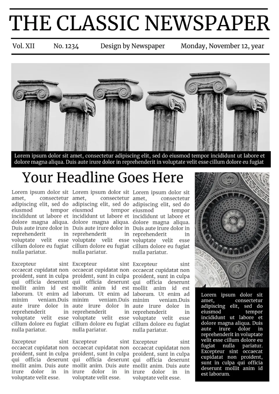 Classic Newspaper Template